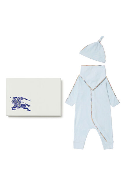 Hamilton Three-Piece Mavi Pamuklu Unisex Bebek 3'lü Hediye Seti