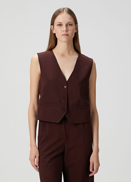 Lordeau Bordo Yün Bluz