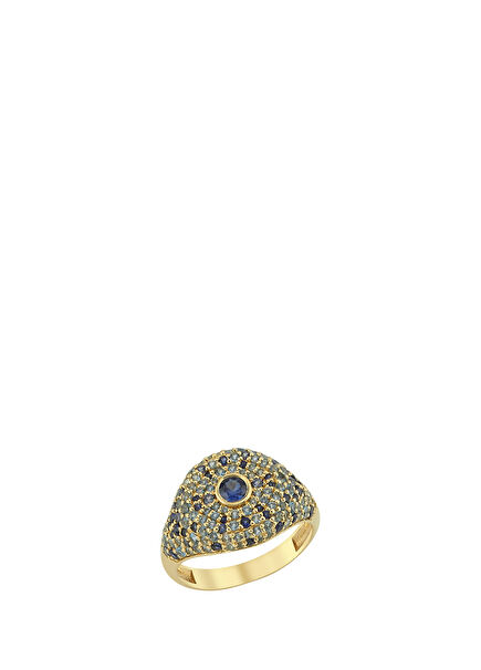 Gold Sapphire Pave BonBon Women's Gold Ring