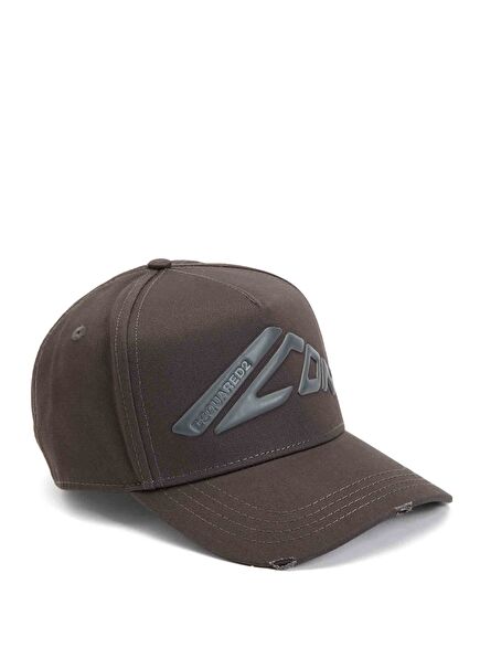 Grey Logo Detailed Mens Hat