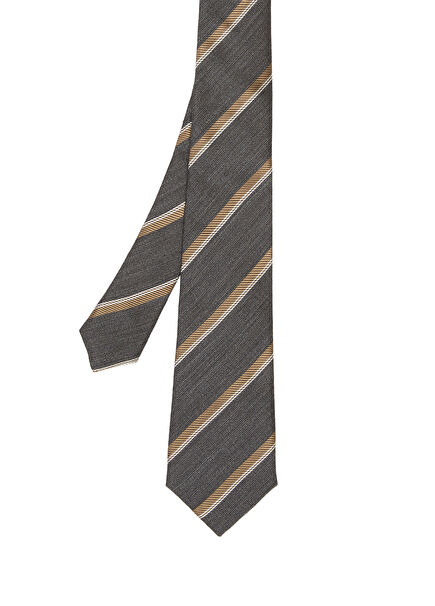Grey Big Striped Tie