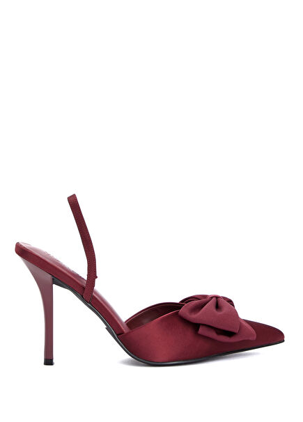 Burgundy Buckle Detailed Stiletto