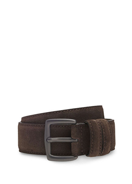 Koyu Kahverengi Erkek Süet Kemer