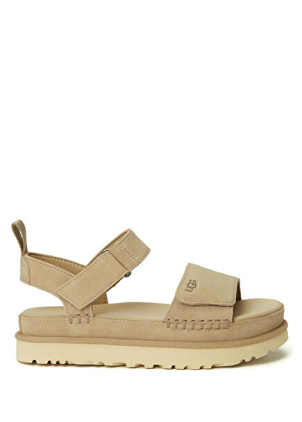 GoldenStar Bej Kadın Deri Sandalet