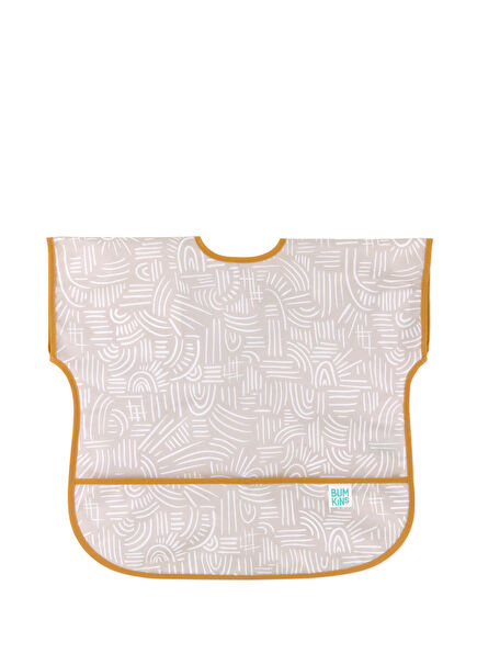 Beige Patterned Short Sleeve Bib