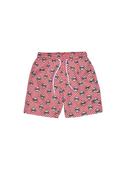 Zack Red Patterned Swim Shorts