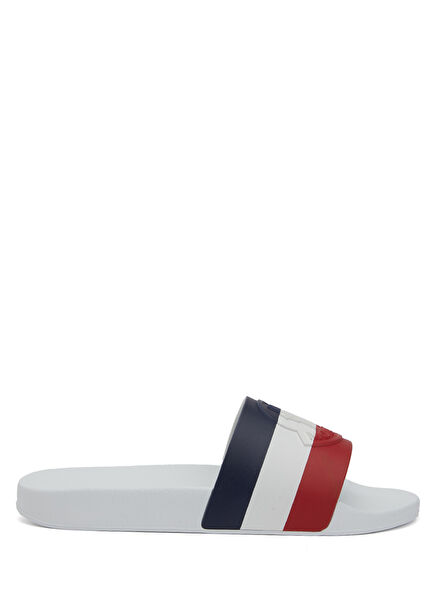 Basile White Logo Detailed Men's Slippers