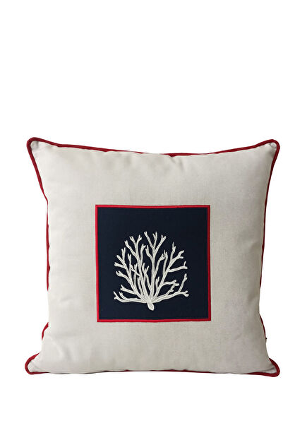 Sunbrella Bej Nakışlı 45x45cm Dekoratif Yastık