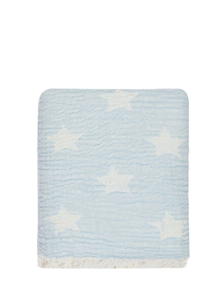 Cuddling Star 4 Kat Müslin Mavi Bebek Battaniyesi 75 x 145 cm