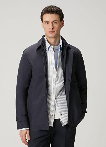 Lacivert İç Yelek Detaylı Parka