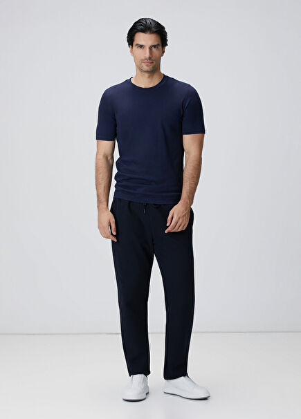 Lacivert Boru Paça Yan Cep Detaylı Eşofman Altı