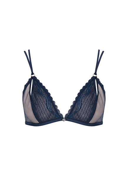 Neima Navy Blue Lace Triangle Underwire Bra