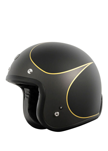 T-50 Del Mar Hardy Mat Siyah Gri Açık Unisex Motosiklet Kaskı