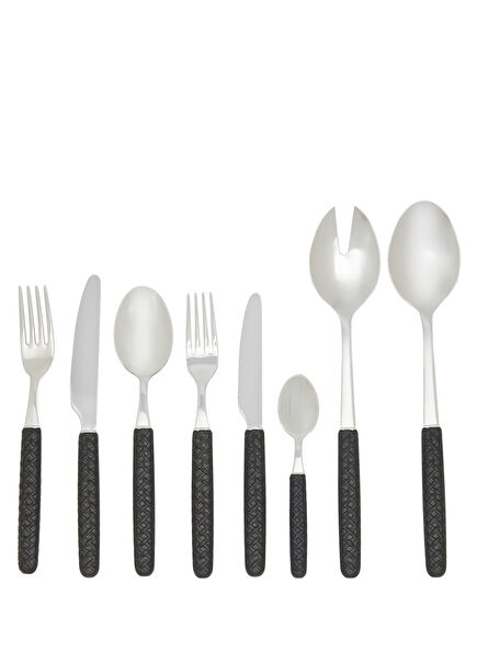 Intreccio Siyah 74 Parça Çatal Bıçak Kaşık Seti