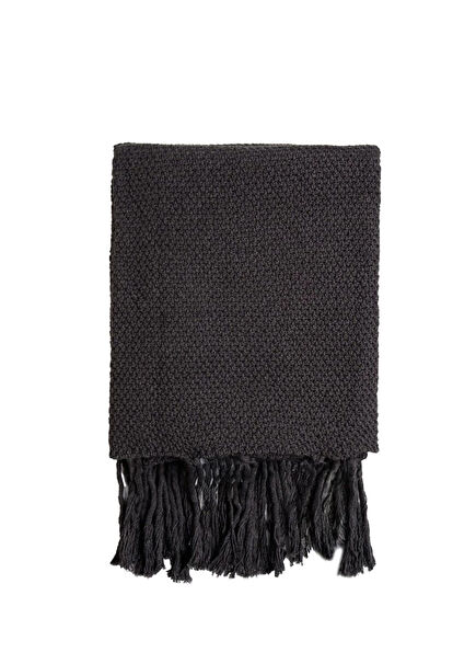 Laurel Anthracite Tassel Knitwear TV Blanket 130 x 150 cm