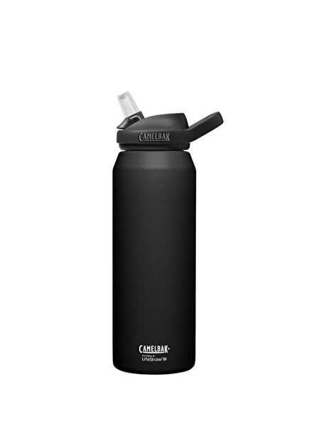 Eddy®+ LifeStraw Siyah Çelik Termos 1000 ml