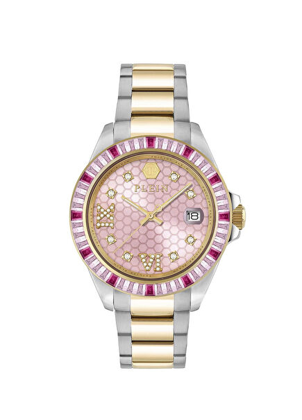 PW2FA0325 Altın Rengi Metalik Gri Çelik Unisex Kol Saati