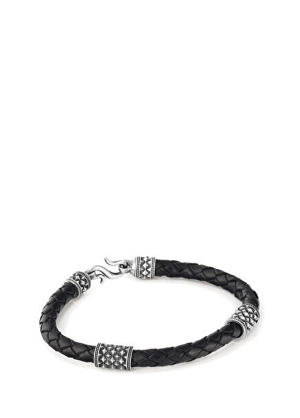 Bjorn Black Men's Silver Bracelet