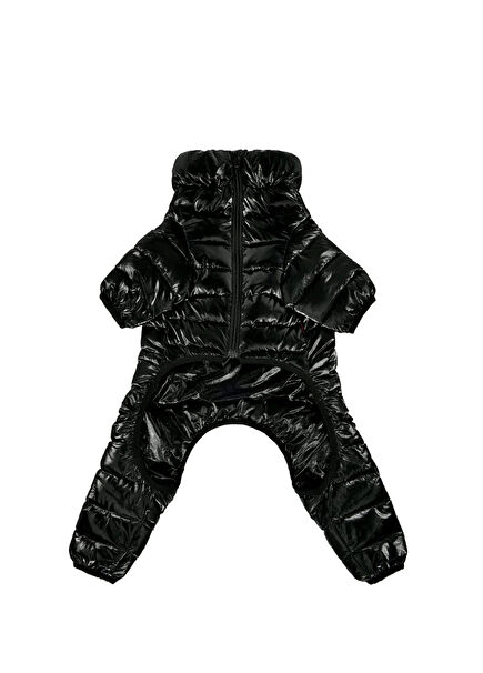 Glossy All in One Siyah Köpek Tulumu 