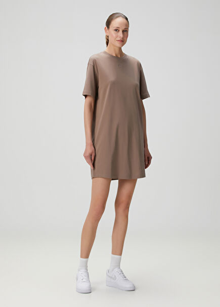 Chill Knit Kahverengi T-shirt Elbise