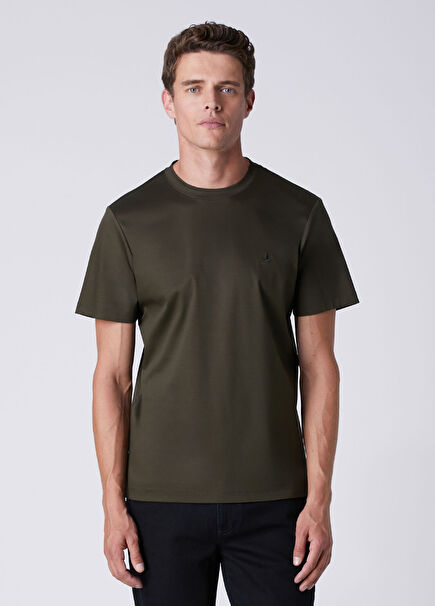 Regular Fit Haki Interlock Basic T-shirt