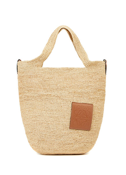 Mini Slit Beige Brown Women's Raffia Bag