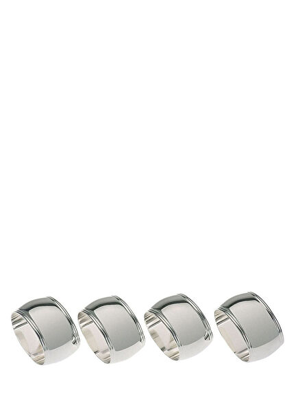 Silver 4-Piece Napkin Ring Set