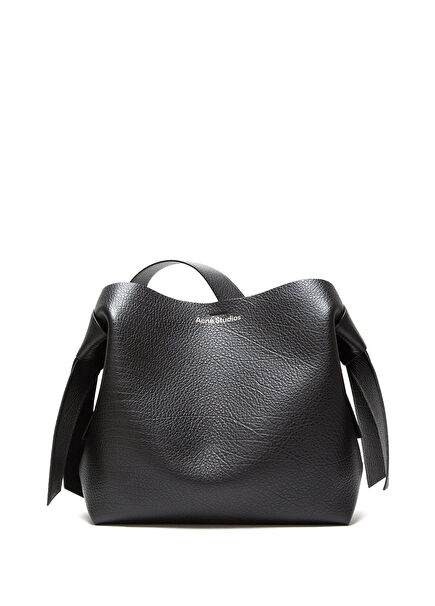 Musubi Midi Siyah Erkek Deri Omuz Çantası