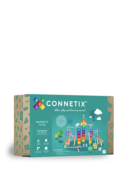 Connetix Rainbow Ball Run 92 Parça 3+ Yaş Manyetik Bloklar Yapı Oyuncağı