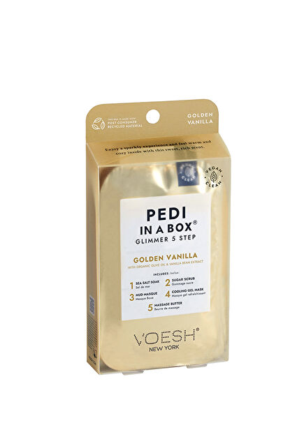 New York Pedi In A Box Glimmer Gold 5-Step Pedicure Set