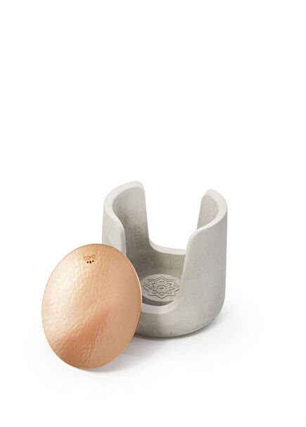 Coho Concrete Matte Hammered Copper Bowl Gray Aromatherapy Diffuser