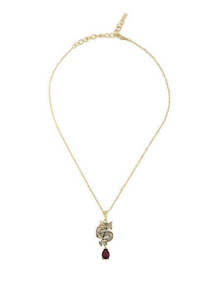 Dragon Red Stone Gold Plated Necklace