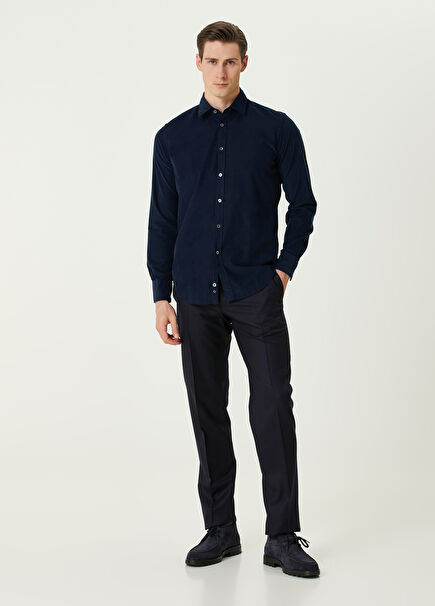 Navy Blue Wool Pants