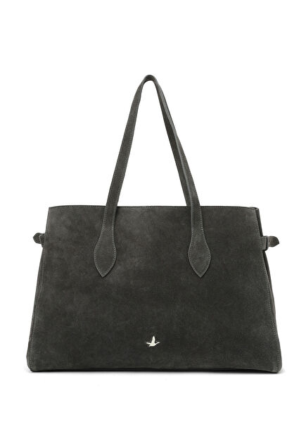Anthracite Women's Large Suede Bag