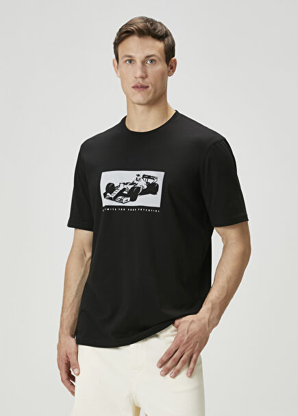Black Figure Printed T-Shirt