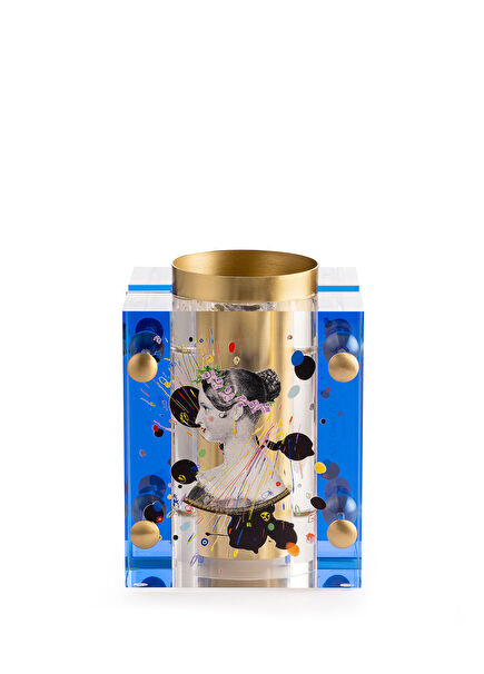 Victoria Blue Printed Vase