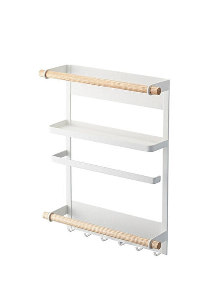 Tuscan White Magnet Paper Towel Holder And Shelf