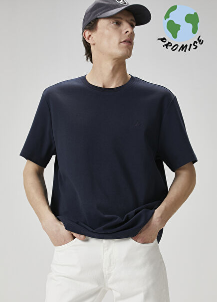 Relax Fit Lacivert Basic T-shirt