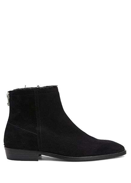 Navy Blue Men's Leather Boots