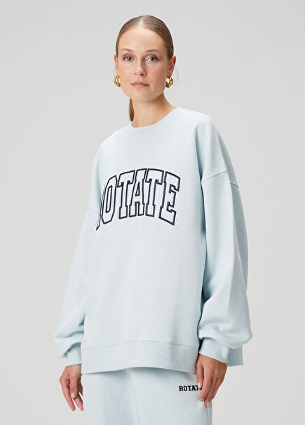 Oversized Blue Logo Sweatshirt