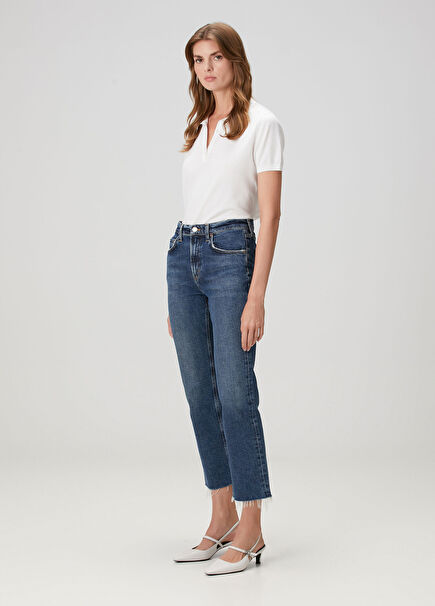 Valen Dark Blue Straight Leg Jeans