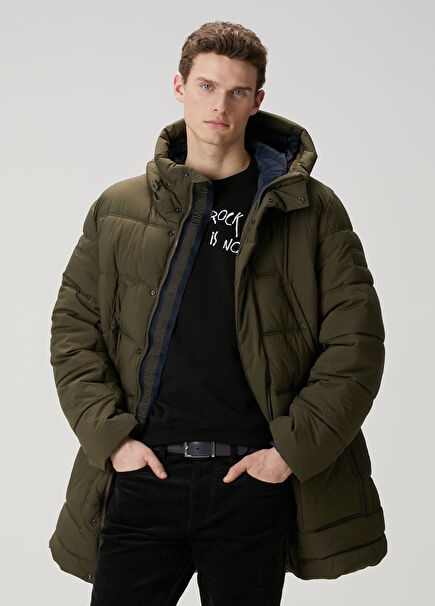 Dark Green Hooded Puff Coat