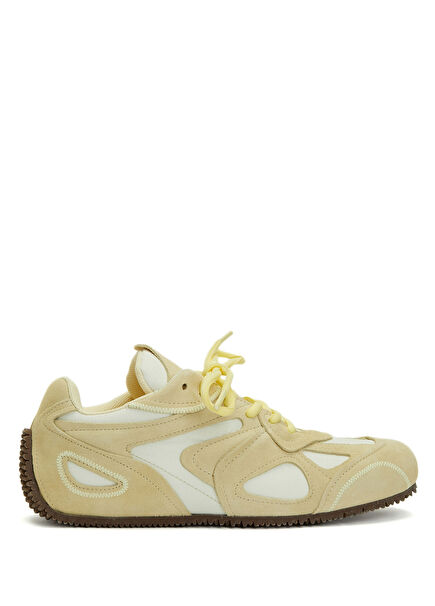 Açık Sarı Kadın Deri Sneaker