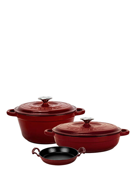 Bordeaux Cast Iron 5-Piece Pot and Dish Set