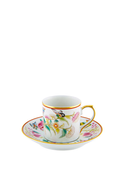 Paço Real Pink Porcelain Coffee Cup and Saucer