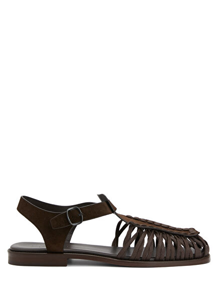 Alaro Dark Brown Men's Leather Sandals