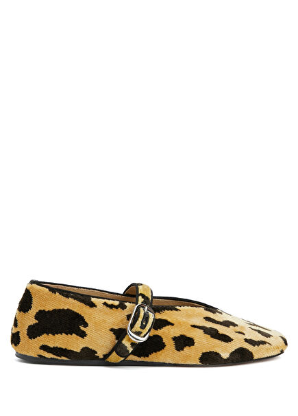 Stella Leopard Print Leather Ballet Flats