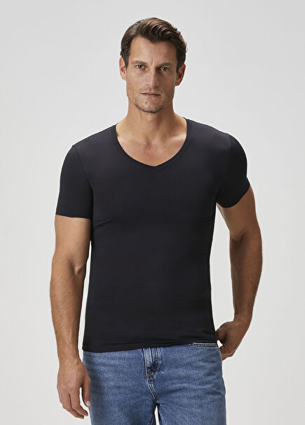 Navy Blue V-Neck T-Shirt