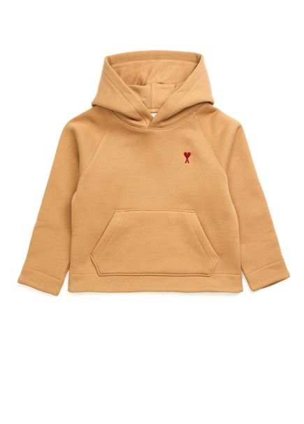 Beige Hooded Unisex Kids' Sweatshirt