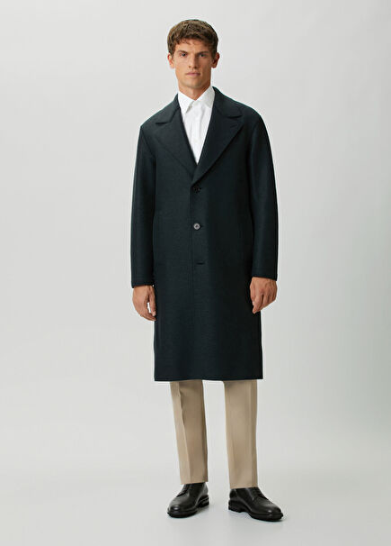 Navy Blue Wool Coat